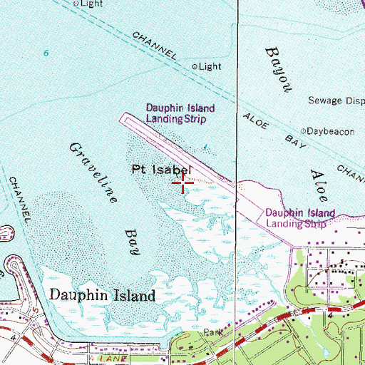 Topographic Map of Point Isabel, AL