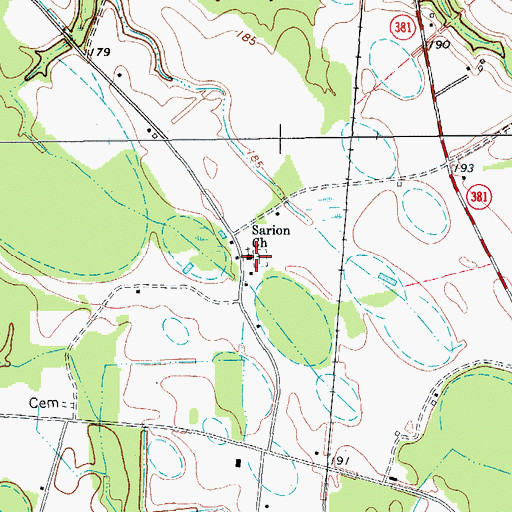 Topographic Map of Sarion Church, SC