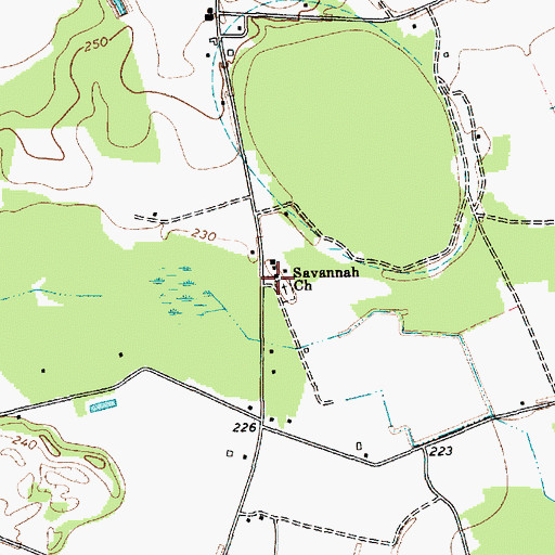Topographic Map of Savannah Church, SC
