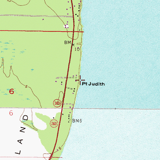 Topographic Map of Point Judith, AL