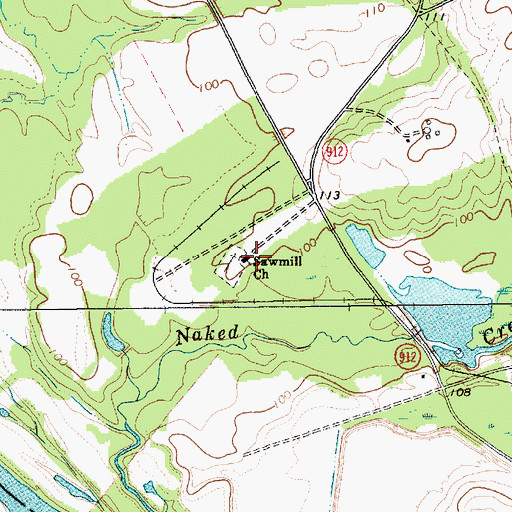 Topographic Map of Sawmill Church, SC