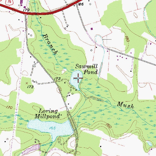 Topographic Map of Sawmill Pond, SC