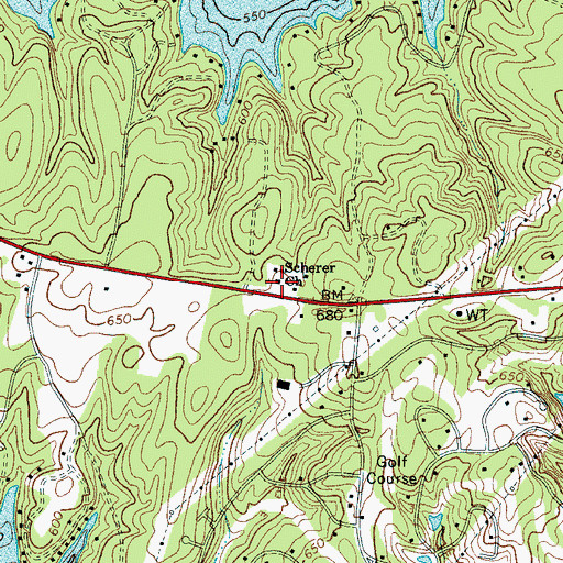 Topographic Map of Scherer Memorial Presbyterian Church, SC