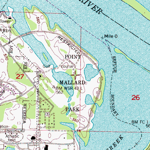 Topographic Map of Point Mallard Park, AL