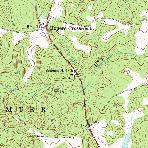 Topographic Map of Science Hill Church, SC