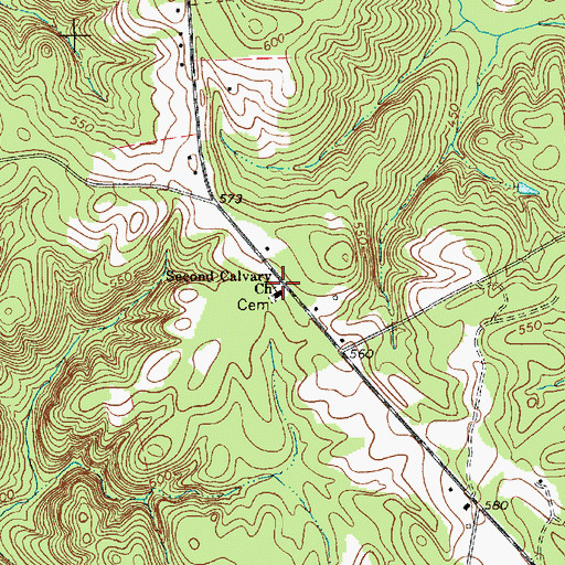 Topographic Map of Second Calvary Church, SC