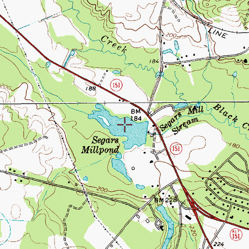 Topographic Map of Segars Millpond, SC