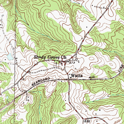 Topographic Map of Shady Grove Church, SC
