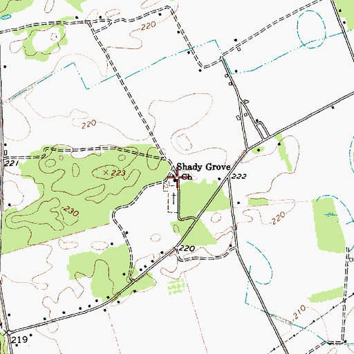 Topographic Map of Shady Grove Church, SC