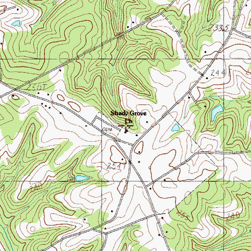 Topographic Map of Shady Grove Baptist Church, SC