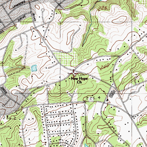 Topographic Map of New Hope Church, SC