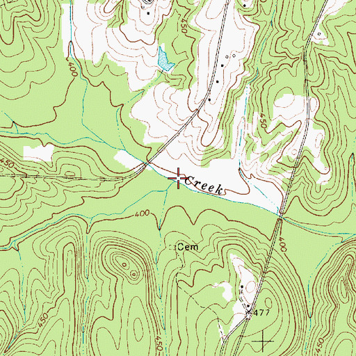 Topographic Map of Shannon Creek, SC