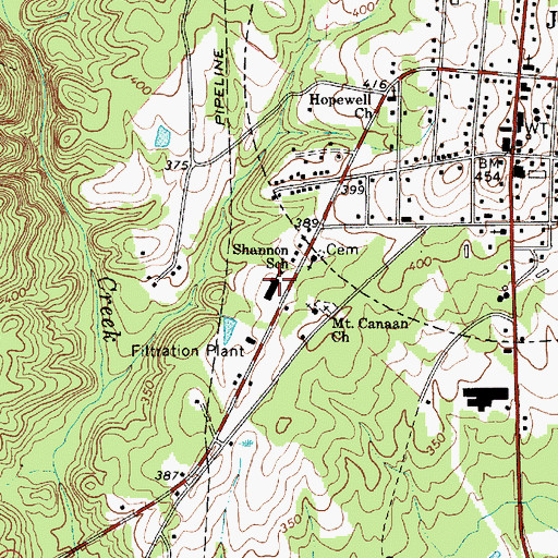 Topographic Map of Shannon School, SC