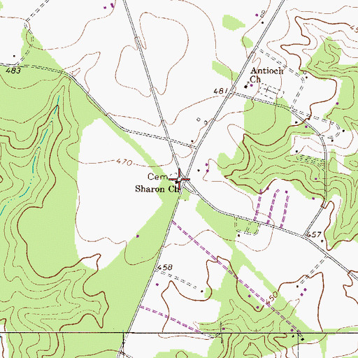 Topographic Map of Sharon Church, SC