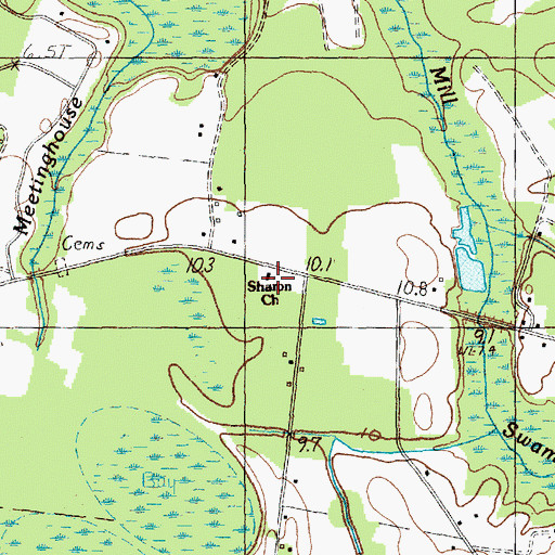 Topographic Map of Sharon Church, SC