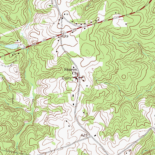 Topographic Map of Sharon Church, SC