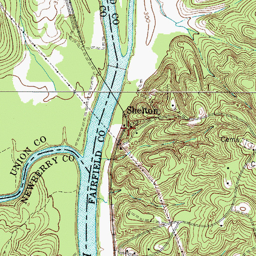 Topographic Map of Shelton, SC