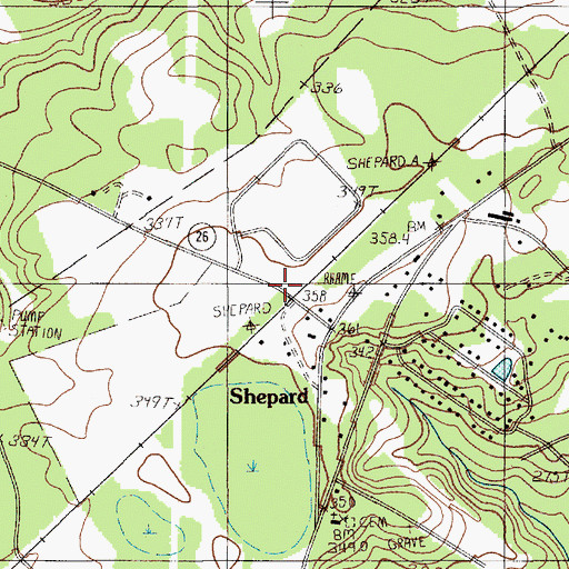 Topographic Map of Shepard, SC