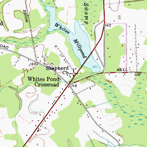 Topographic Map of Shepherd Church, SC