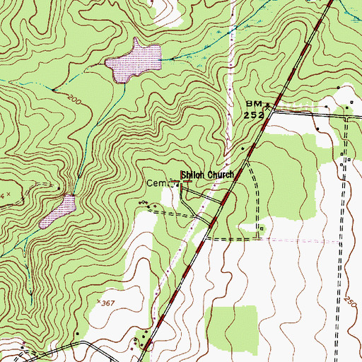 Topographic Map of Shiloh Church, SC