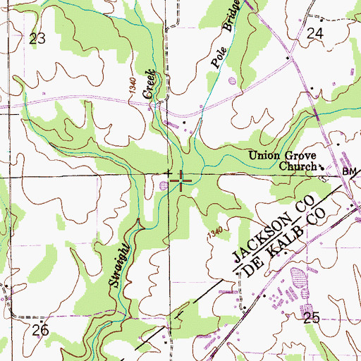 Topographic Map of Pole Bridge Branch, AL