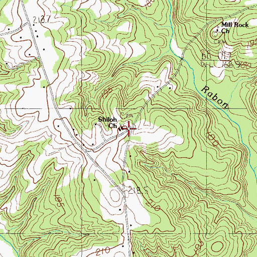 Topographic Map of Shiloh Church, SC