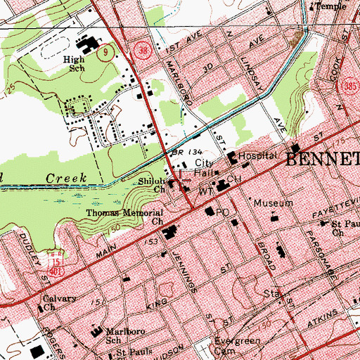 Topographic Map of Shiloh Church, SC