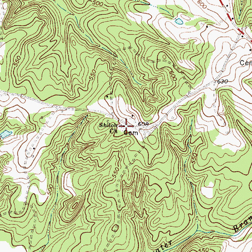 Topographic Map of Shiloh Baptist Church, SC