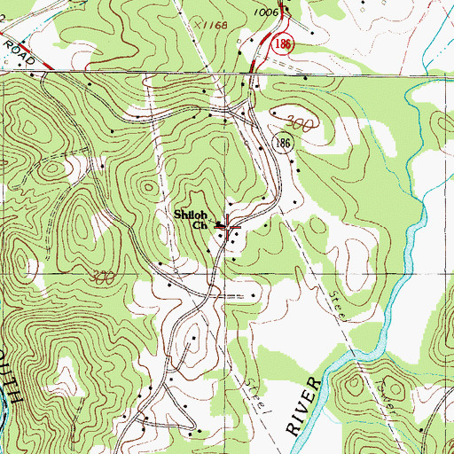 Topographic Map of Shiloh Church, SC