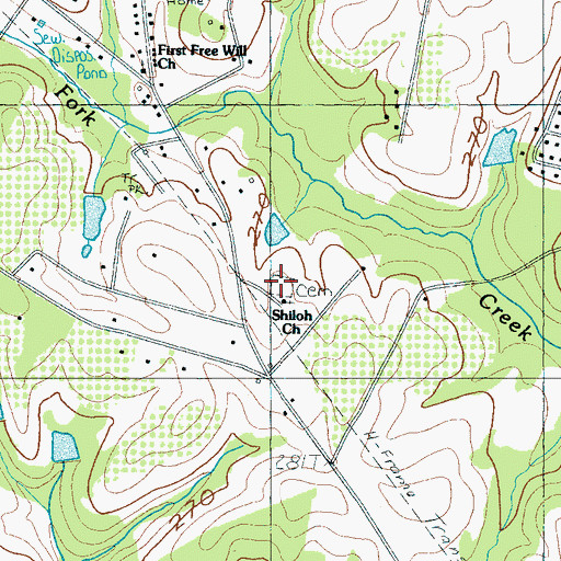 Topographic Map of Shiloh Church, SC