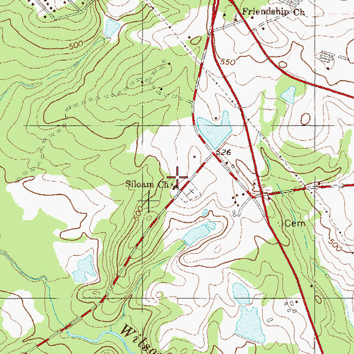 Topographic Map of Siloam Church, SC