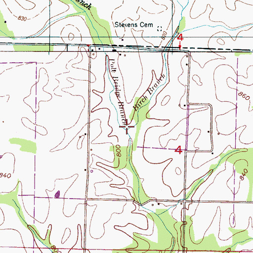 Topographic Map of Pole Bridge Branch, AL
