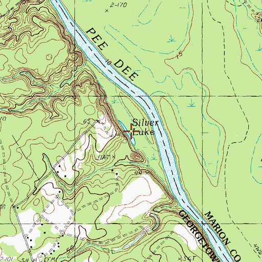 Topographic Map of Silver Lake, SC