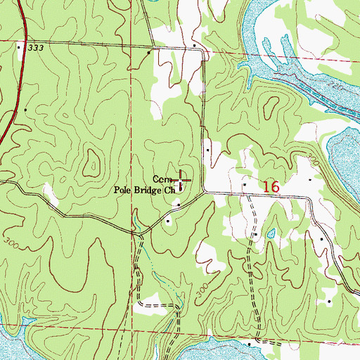 Topographic Map of Pole Bridge Church, AL