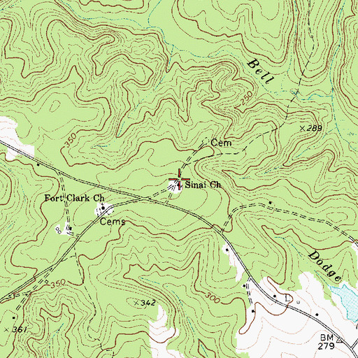 Topographic Map of Sinai Church, SC