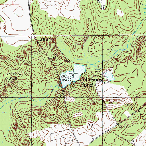 Topographic Map of Johnsons Pond, SC