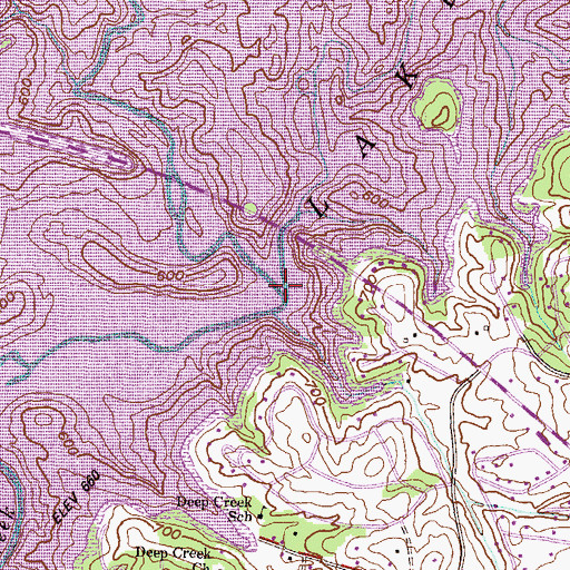 Topographic Map of Six and Twenty Creek, SC