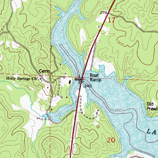 Topographic Map of Pole Bridge Creek, AL