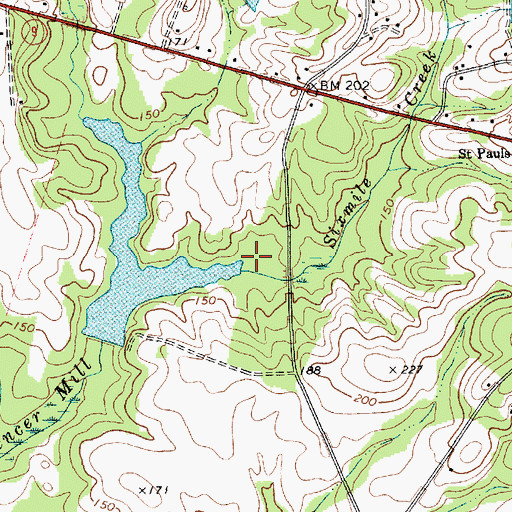 Topographic Map of Sixmile Creek, SC