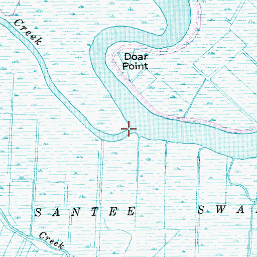 Topographic Map of Sixmile Creek, SC