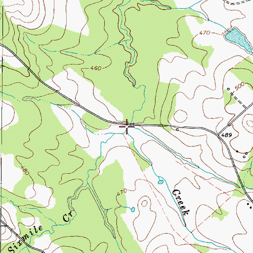 Topographic Map of Sixmile Creek, SC