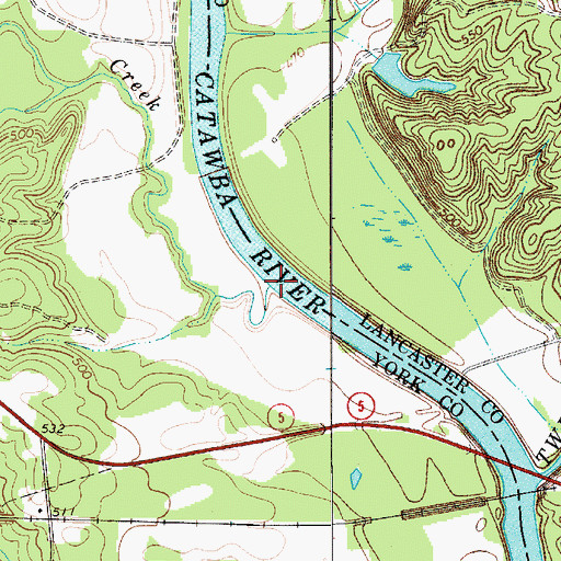 Topographic Map of Sixmile Creek, SC