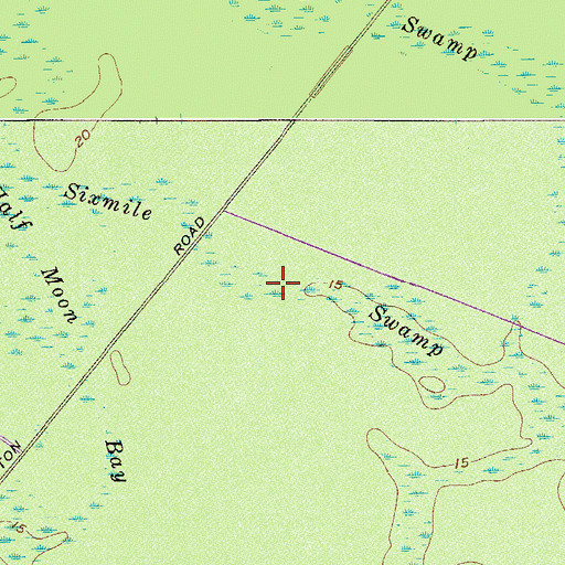 Topographic Map of Sixmile Swamp, SC
