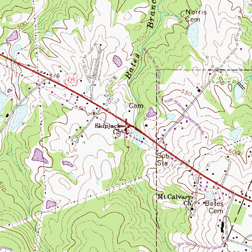 Topographic Map of Skipjack Church, SC