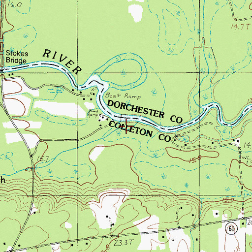 Topographic Map of Skull Branch, SC