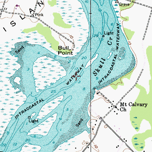 Topographic Map of Skull Creek, SC