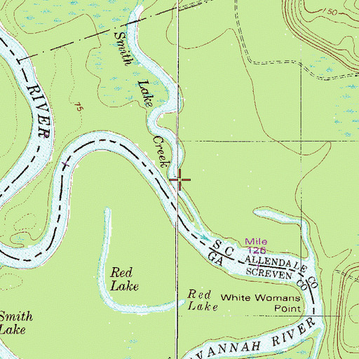 Topographic Map of Smith Lake Creek, SC