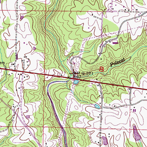 Topographic Map of Polecat Branch, AL