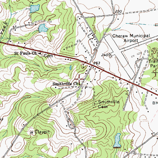 Topographic Map of Smithville Church, SC
