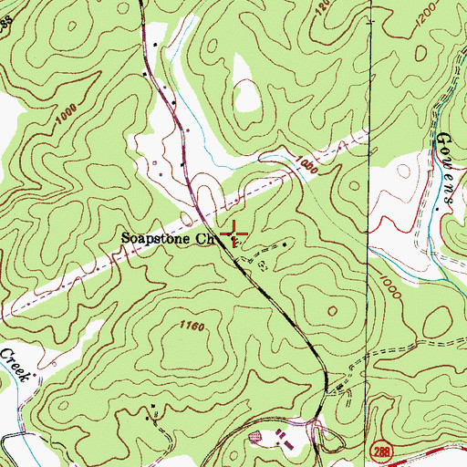 Topographic Map of Soapstone Church, SC
